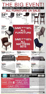 Home outfitters 4 days only All Furniture on sale Dec 8 - 11, 2017