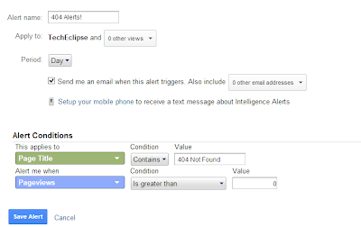 Creating a 404 alert