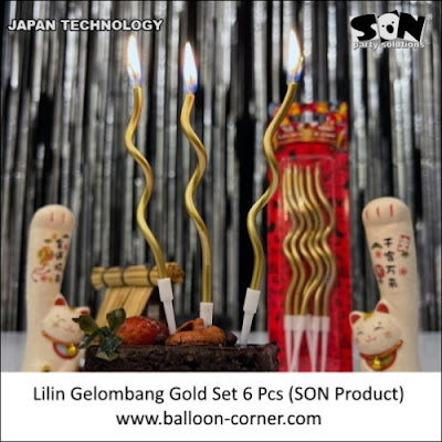 Lilin Gelombang Gold Set 6 Pcs (SON 247-G)