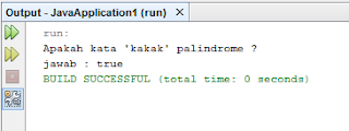 Output aplikasi palindrom