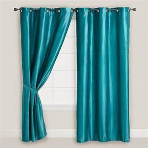 Teal colored window valances