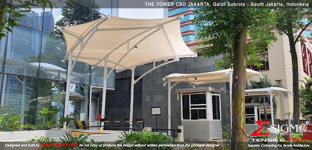 tensile membrane roof kontraktor atap membran tensile tent tension membrane structure canopy THE TOWER SCBD ALAM SUTERA