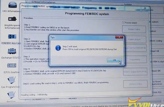 VVDI BIMTool Pro BMW FEM BDC KM Reset 15