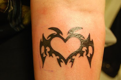 angels heart tattoo tribal