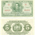 BOLIVIA NOTE 5 BOLIVIANOS 1928 SERIAL S2 P 129 AU