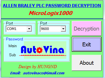 Đọc password PLC Allen Bradley MicroLogix 1000, crack password PLC Allen Bradley MicroLogix 1000