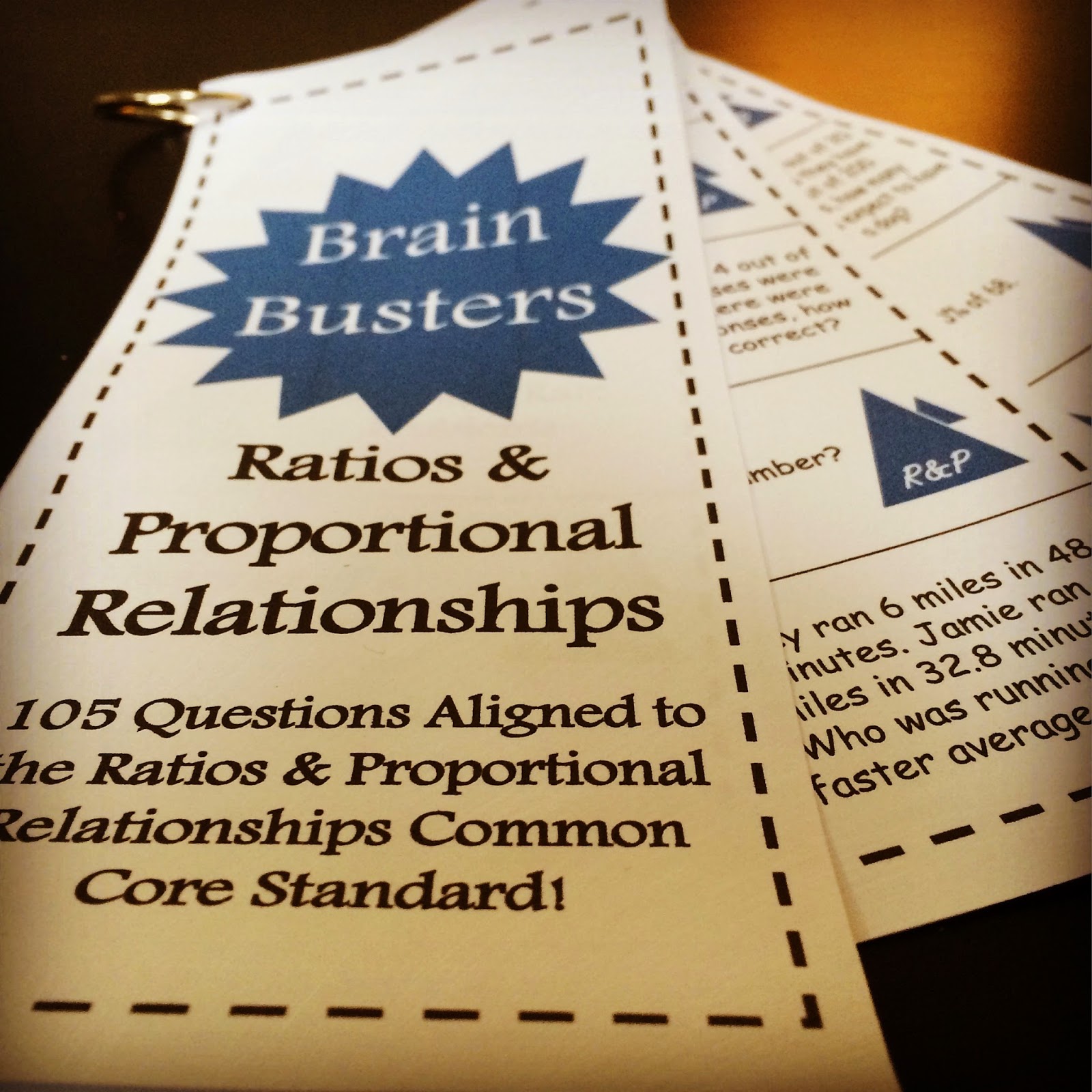 http://www.teacherspayteachers.com/Product/Math-Brain-Busters-Ratios-and-Proportional-Relationships-1641999