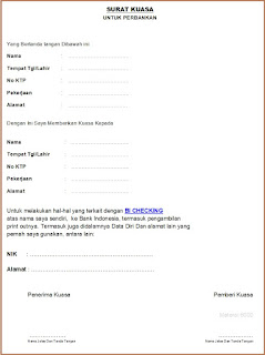 Download Surat Kuasa Khusus Perbankan | Area Printing