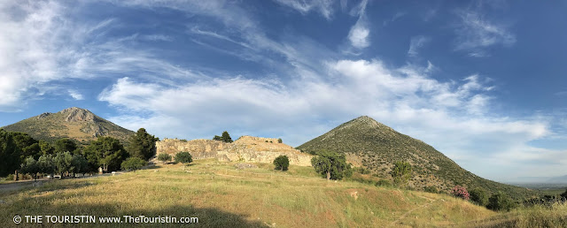 Panorama view over UNESCO site Mycenae in Greece