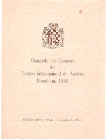 Banquete de clausura del Torneo Internacional de Ajedrez Barcelona 1946