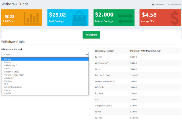 Shrinkearn Payment Method