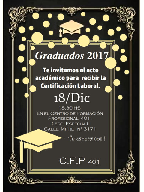 Invitación del Centro de Formación Profesional