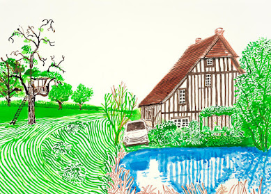 David Hockney - In front of house looking East,2019.impression jet d'encre sur papier