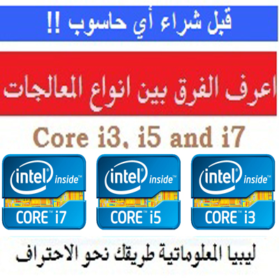 قبل شراء أي حاسوب !! اعرف الفرق بين انواع المعالجات  Core i3, i5 and i7