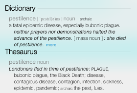 Notice the meaning of the word pestilences in the dictionary: 