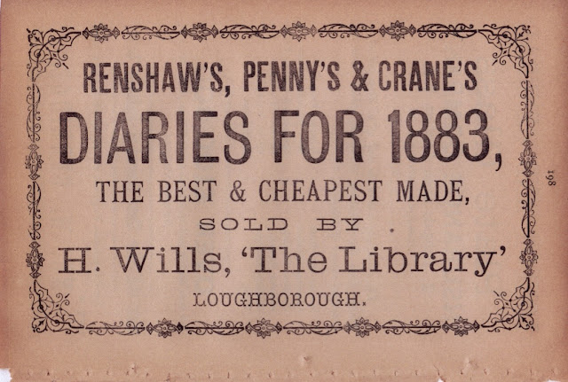 An advert for a diary sold by Henry Wills, 1883