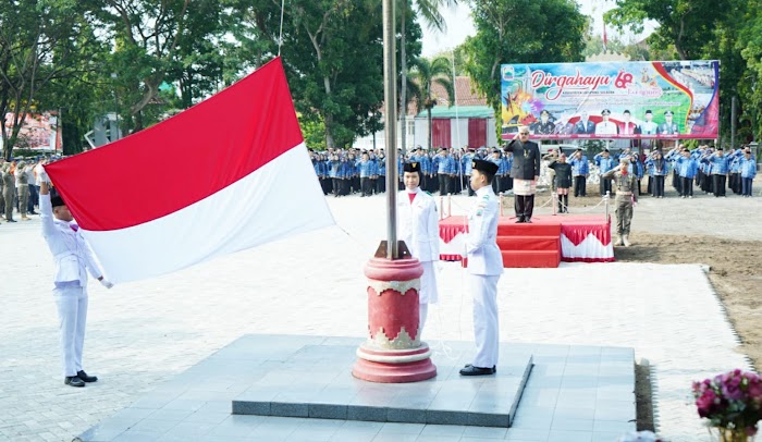 Upacara Bendera Awali Peringatan HUT Ke-68 Kabupaten Lampung Selatan