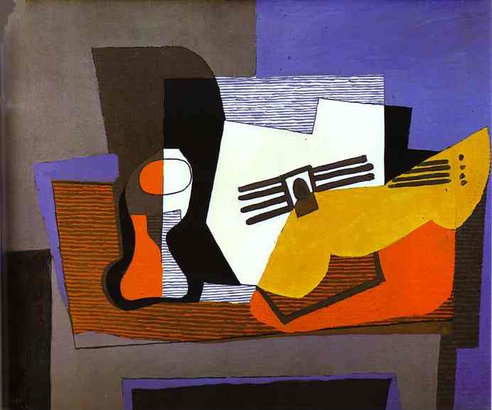 picasso cubism portrait. picasso cubist guitar