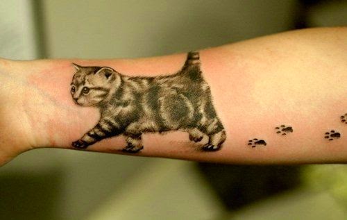 Men Hand Cat Walking Tattoo, Walking Tattoo On Men Hand, Men Hand Cat Walks Tattoos, Cat Design Tattoo On Men Hand, Men, Parts, Animal,