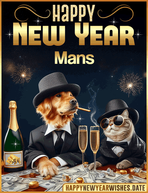 Happy New Year wishes gif Mans