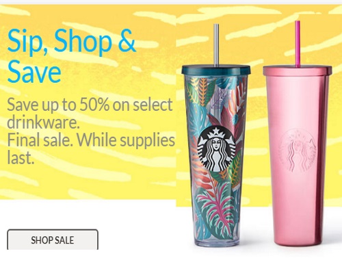 Starbucks End of Summer Up To 50% Off Drinkware Sale