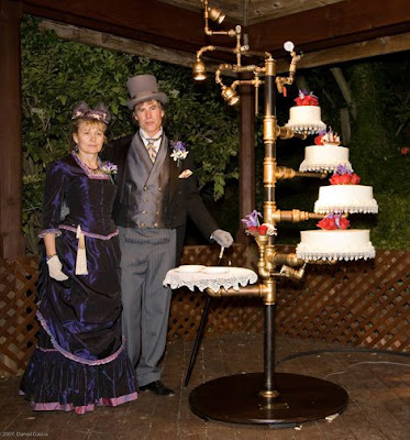 steampunk wedding cake topper