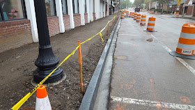 new curbing in advance of new sidewalks in downtown Franklin