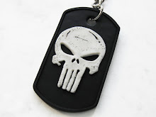 The Punisher Skull Polymer Clay Keychain