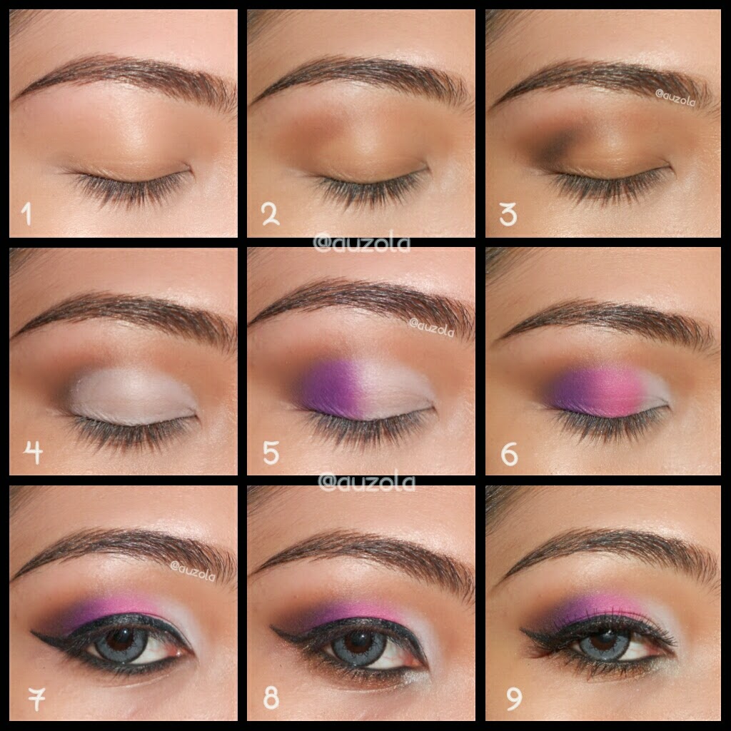 Tutorial Eye Makeup Purple Pinklicious Kawaii Beauty Japan