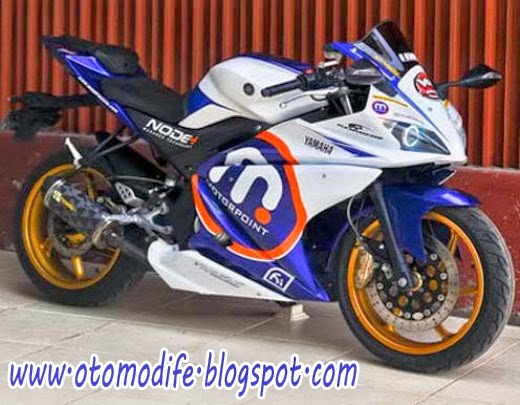 Modifikasi new vixion biru putih 