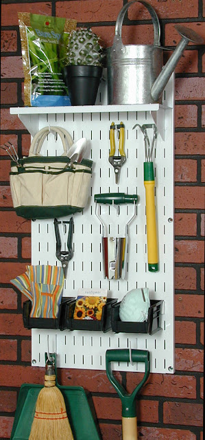 pegboard garden tool storage