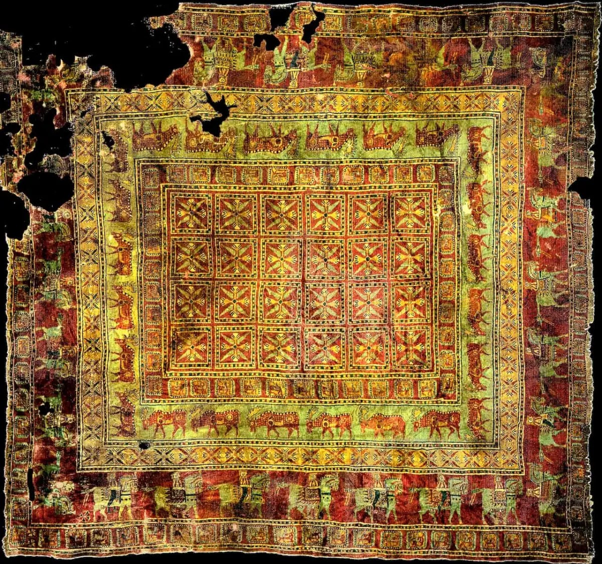Το χαλί Pazyryk. [Credit: VincentKeers / Public domain / Wikimedia Commons]