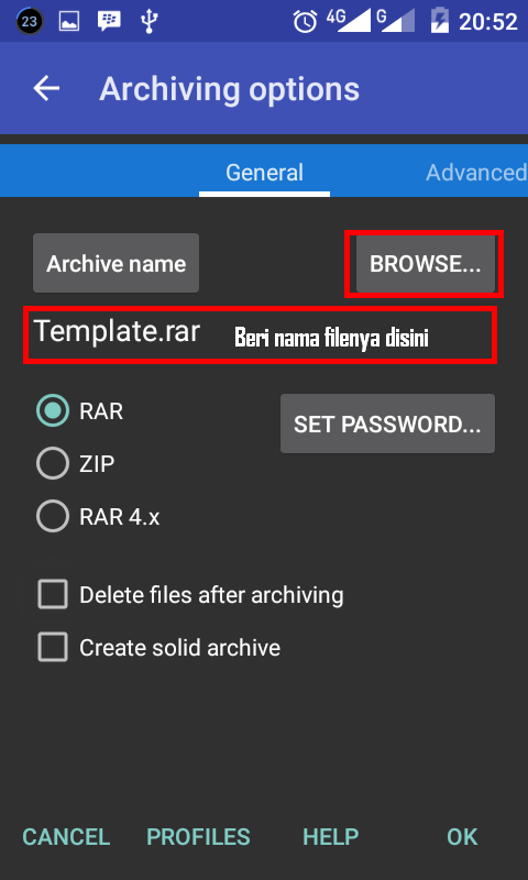 Cara Membuat File Rar Berpassword Di Android 3