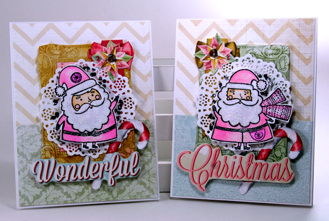 Wonderful Christmas Greeting Cards by Ginny Nemchak for BoBunny using Carousel Christmas