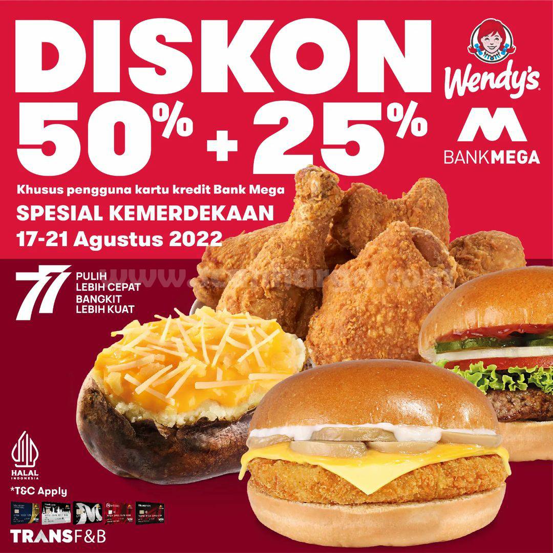 Promo Wendy's X Bank Mega Spesial Kemerdekaan - Diskon 50% + 25%