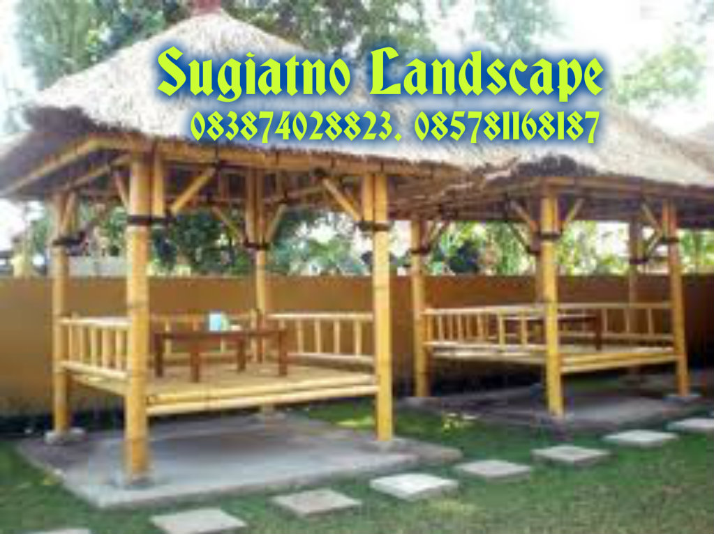 Saung bambu  Saung gazebo  Kayu kelapa  Atap sirat 