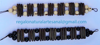 pulsera de coco y semillas