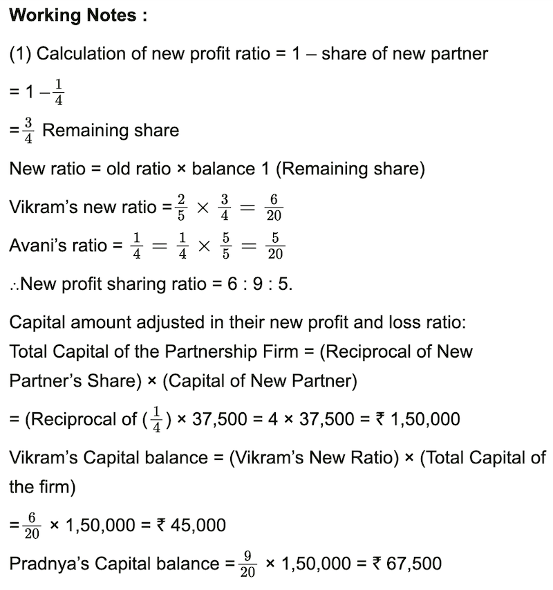 Vikram and Pradnya share profits and losses in the ratio 2:3 respectively, Practical Problems | Q 1 | Page 161, Balbharati solutions for Book-keeping and Accountancy 12th