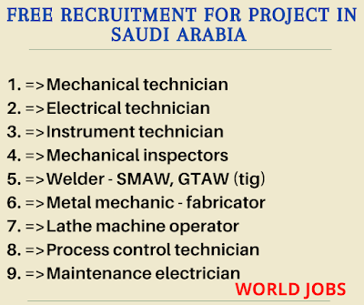 Free recruitment for project in Saudi Arabia