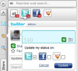 All in One Aplikasi untuk Twitter, Facebook, MySpace, Yahoo Messenger dan Email  | Yoono Mozilla adds-on untuk  Twitter, Facebook, MySpace, YM & Email