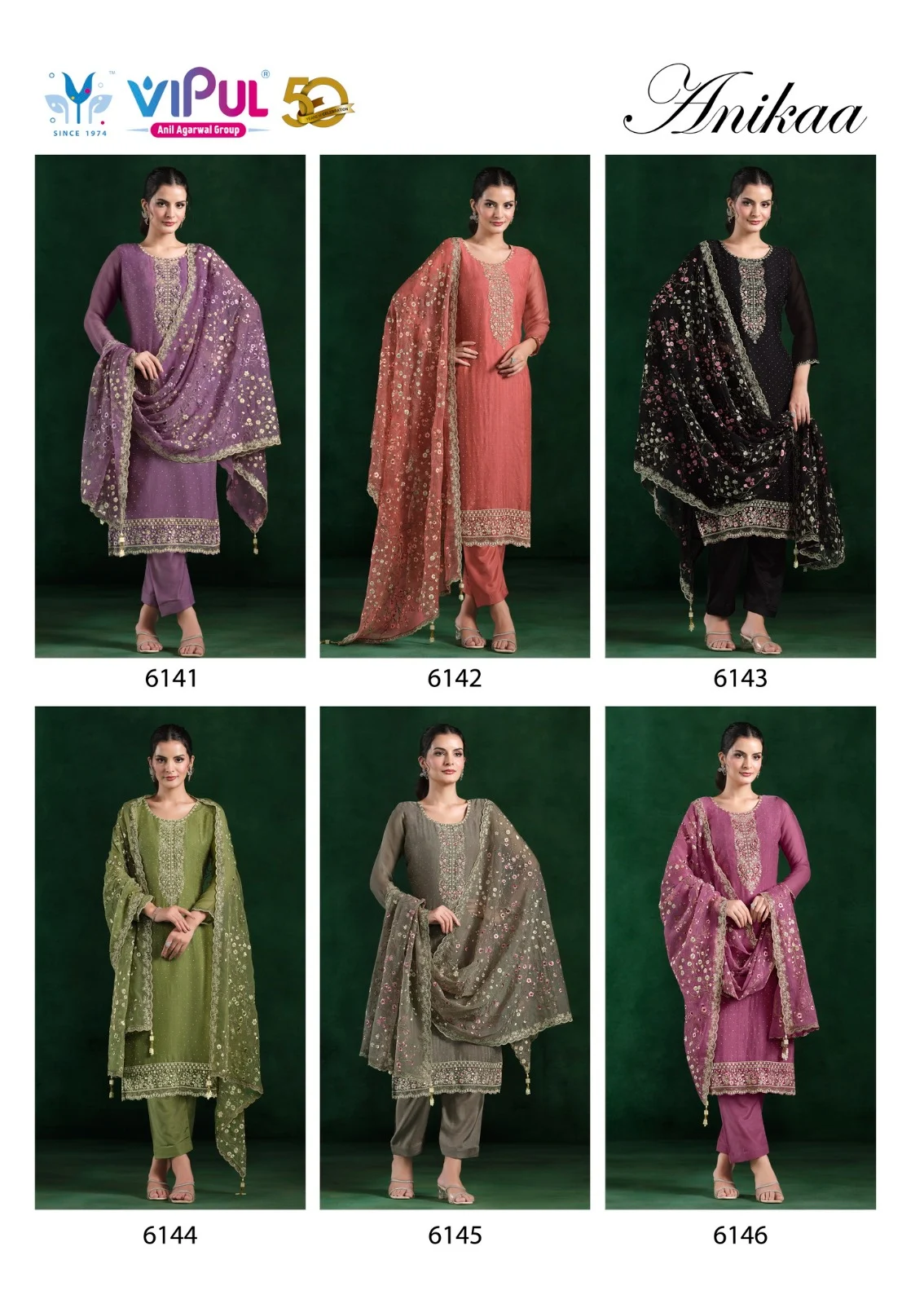 Anikaa Vipul Chiffon Pant Style Suits
