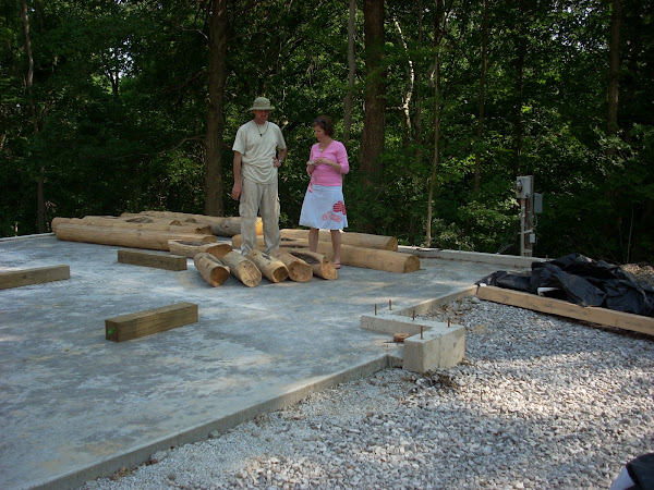 The beams still remaining in the garage for our indoor columns and garage exterior