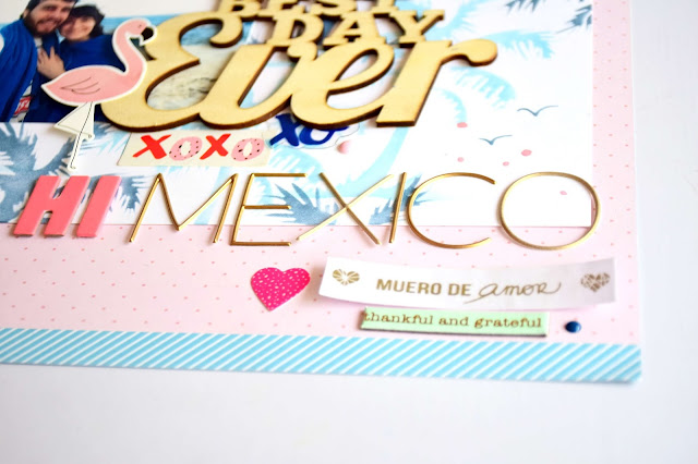 Layout utilizando stencil y tintas distress