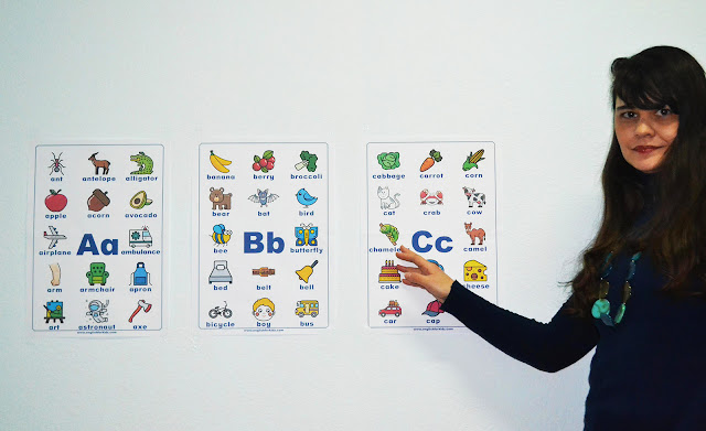 Printable English alphabet posters for classroom wall decoration