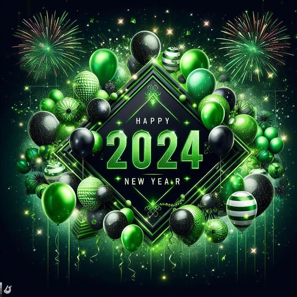 lovely happy new year image green