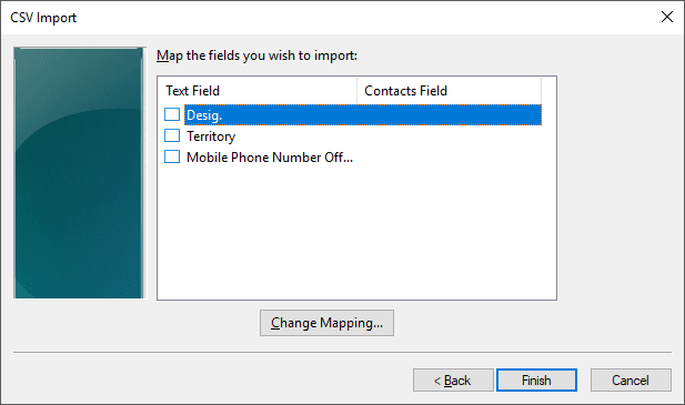 CSV Import Mapping