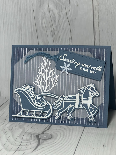 Holiday Greeting Card using Stampin' Up! Horse & Sleigh Collection