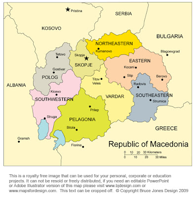 Macedonia Map Province Area