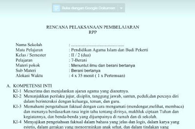 RPP K13 PAI DAN BUDI PEKERTI KELAS 2 SEMESTER 2 