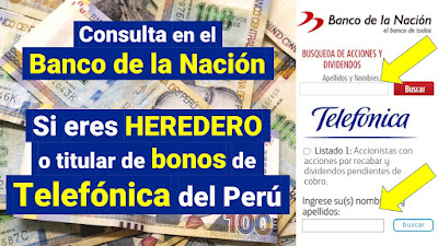 Con tu nombre LINK consulta si eres HEREDERO o titular de acciones de TELEFONICA del Perú